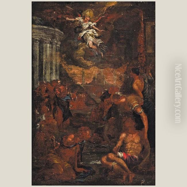 Jesus En La Piscina Probatica Oil Painting by Jacopo Tintoretto (Robusti)