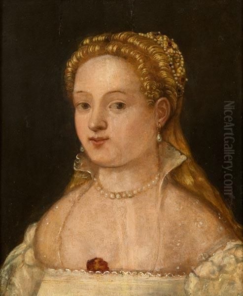 Ritratto Di Giovinetta Oil Painting by Jacopo Tintoretto (Robusti)