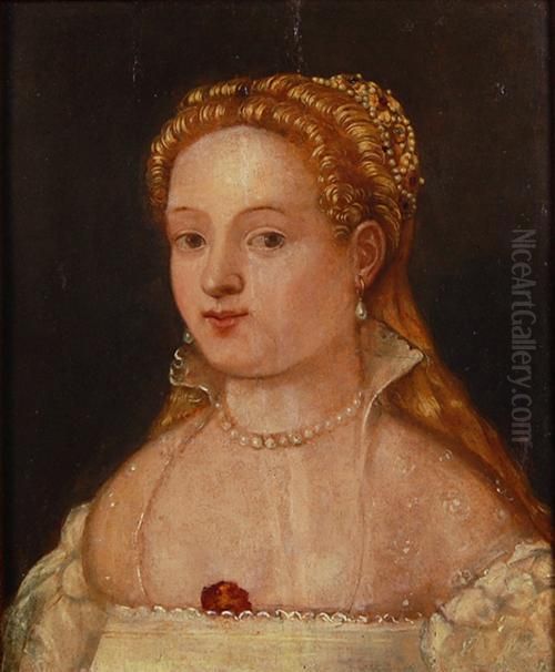 Ritratto Di Marietta Oil Painting by Jacopo Tintoretto (Robusti)