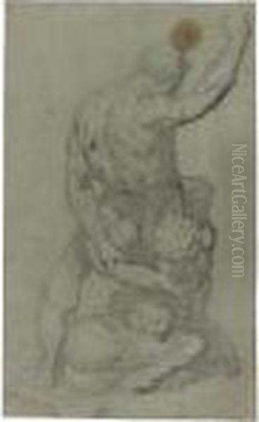 Recto And Verso: Samson Slaying The Philistines, Aftermichelangelo Oil Painting by Jacopo Tintoretto (Robusti)