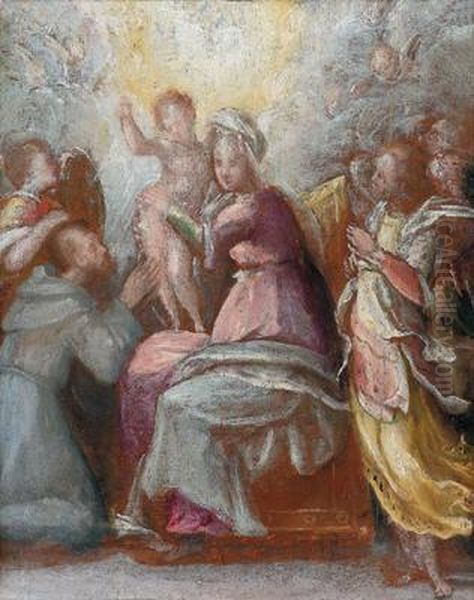 Madonna Con Bambino Oil Painting by Jacopo Tintoretto (Robusti)