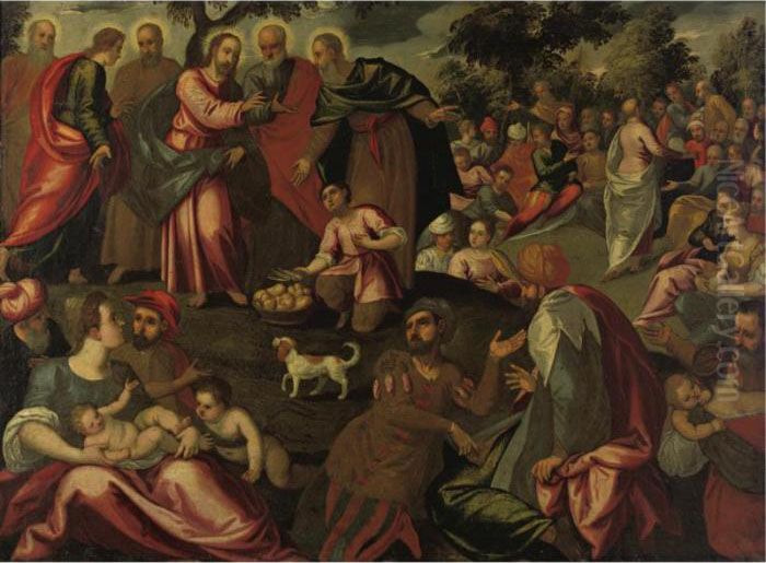 Christ Preaching To The Multitudes Oil Painting by Jacopo Tintoretto (Robusti)