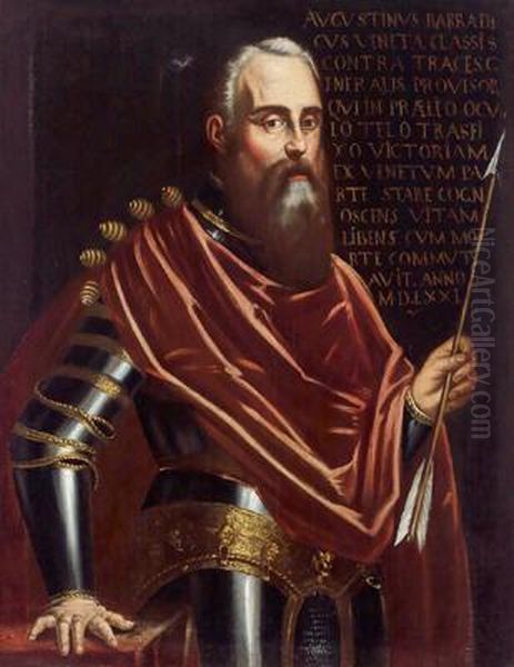 Ritratto Del Capitano Da Mar Veneziano Augusto Barbarigo Oil Painting by Jacopo Tintoretto (Robusti)