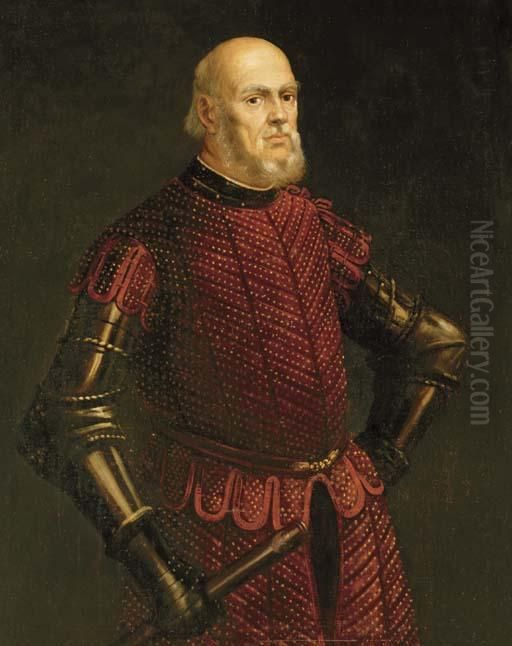 Portrait Of A Venetian Officer Oil Painting by Jacopo Tintoretto (Robusti)