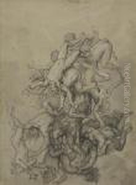 Study Of Damned Souls From The Last Judgment Oil Painting by Jacopo Tintoretto (Robusti)