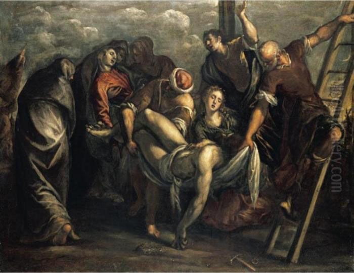 The Deposition Oil Painting by Jacopo Tintoretto (Robusti)
