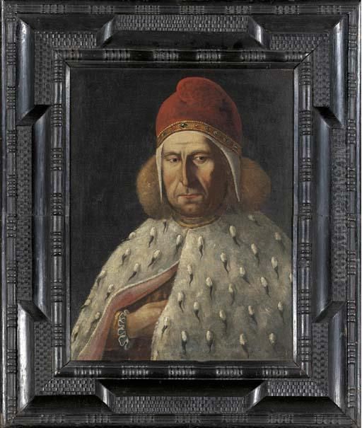 Portrait Of A Doge, Half-length, In An Ermine Coat Oil Painting by Jacopo Tintoretto (Robusti)