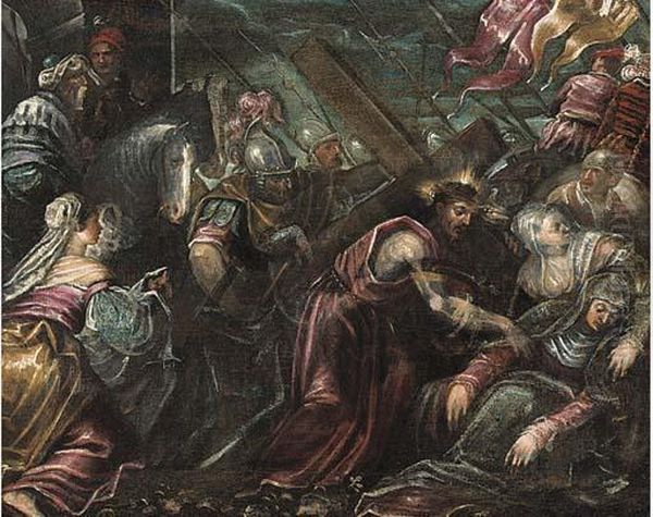 Christ Carrying The Cross Oil Painting by Jacopo Tintoretto (Robusti)