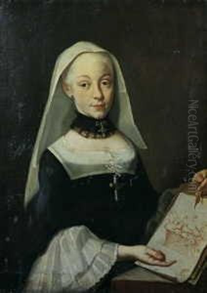 Bildnis Einer Adeligen 
Stiftsdame. Der Tradition Nach Handelt Es Sich Um Die Prinzessin Amalie 
Von Hessen-kassel. Oil Painting by Johann Heinrich The Elder Tischbein