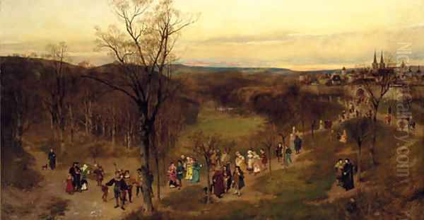 Beyond the city walls Oil Painting by Alfred Seifert