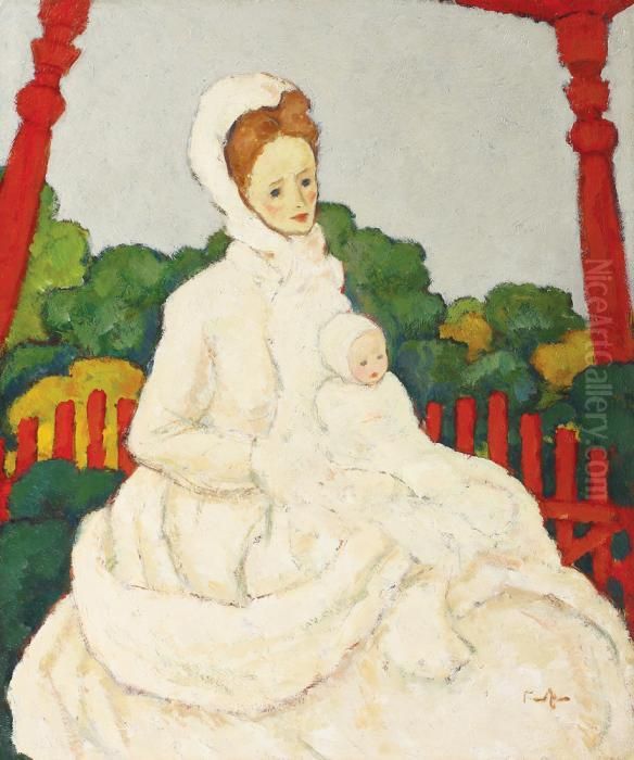 On The Porch Oil Painting by Nicolae Tonitza