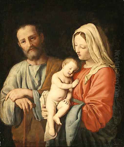 The Holy Family Oil Painting by Giovanni Battiata Salvi, Il Sassoferrato