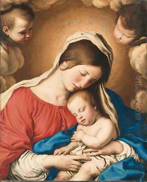 The Madonna and Child Oil Painting by Giovanni Battiata Salvi, Il Sassoferrato