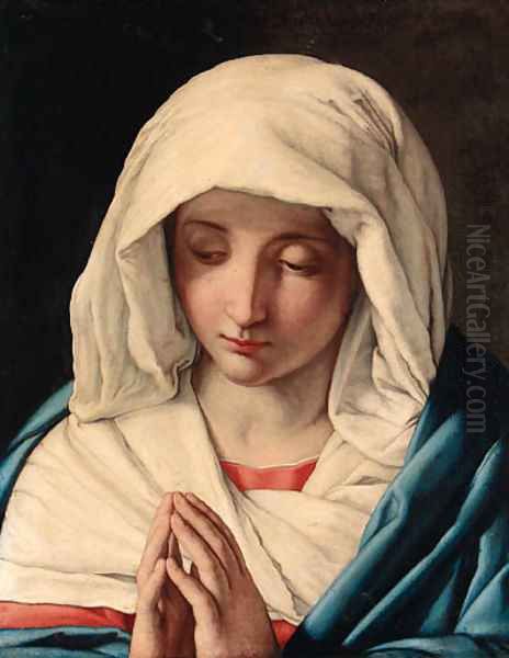 The Madonna at Prayer 2 Oil Painting by Giovanni Battiata Salvi, Il Sassoferrato