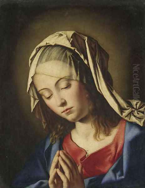 The Madonna at prayer 3 Oil Painting by Giovanni Battiata Salvi, Il Sassoferrato