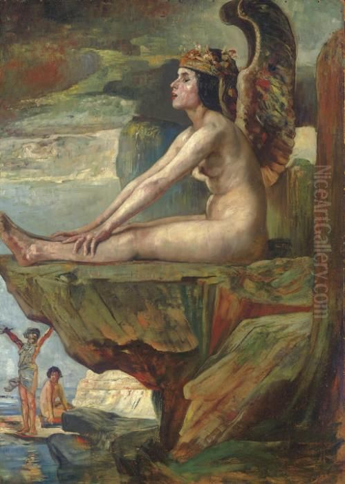 The Personifaction Of Echo Oil Painting by Gyula Tornai