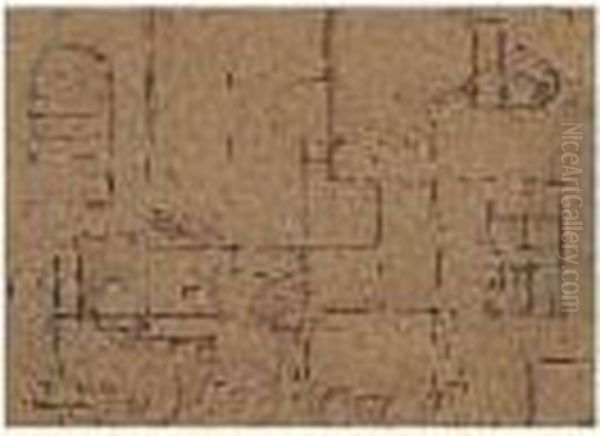 Locomotora Y Ciudad Estructurada Oil Painting by Joaquin Torres-Garcia