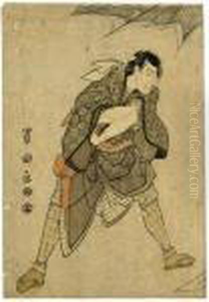 Two Prints: One Yakusha-e Of 
Morita Kan'ya In An Unidentified Role And Play And One Other Oil Painting by Toyokuni