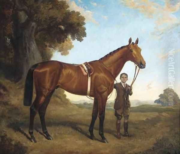 The head of a bridled racehorse Oil Painting by George Swertshkoff