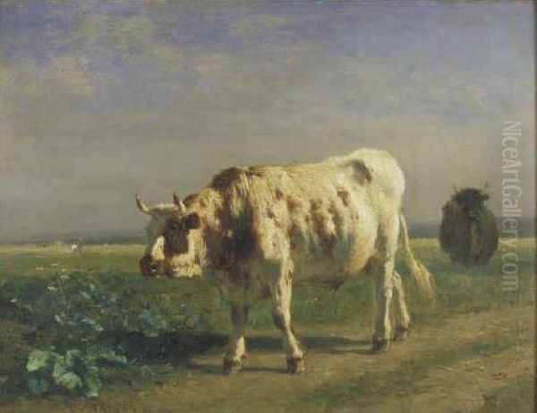 The White Bull Oil Painting by Constant Troyon