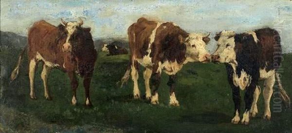 Vaches Normandes Oil Painting by Constant Troyon