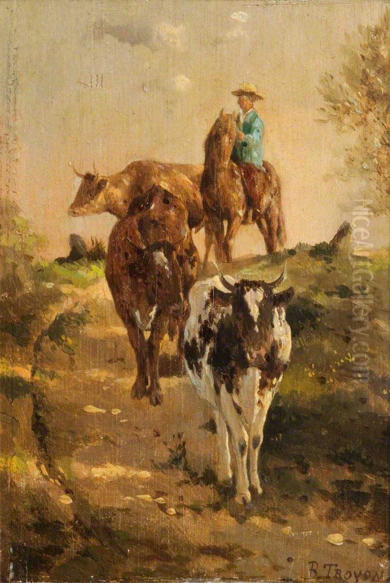 Landscape With Cattle Oil Painting by Constant Troyon
