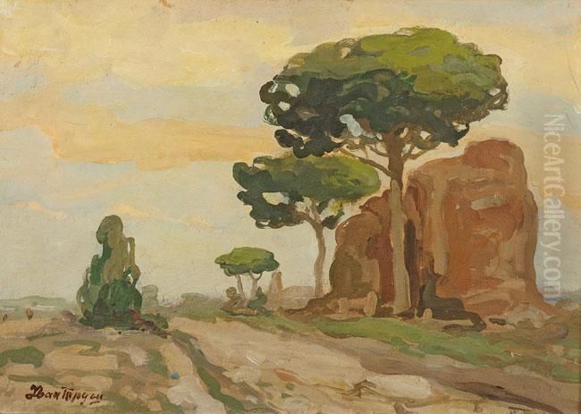 Via Appia Oil Painting by Iwan Trusz