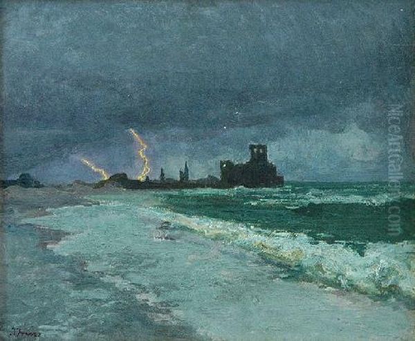 Burza Na Morzu Oil Painting by Iwan Trusz