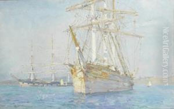 Off Falmouth Oil Painting by Henry Scott Tuke