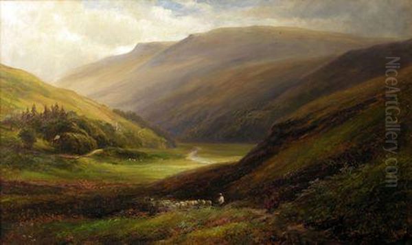 A Scene Near The Snake Inn,
Kinder Scout,
Derbyshire Oil Painting by George Turner