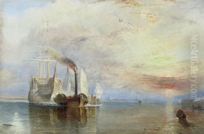 The Fighting 
Temeraire 
 Being Tugged To Her Last Berth To Be Broken Up Oil Painting by Joseph Mallord William Turner
