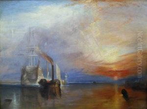 The Fighting Temeraire Tugged To Her
Last Berth To Be Broken Up Oil Painting by Joseph Mallord William Turner