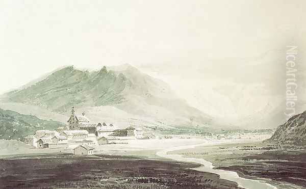 A monastery in an alpine valley Oil Painting by Joseph Mallord William Turner