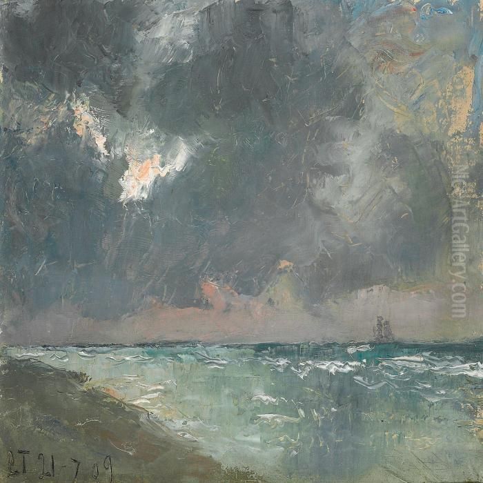 Fra Skagens Nordstrand Oil Painting by Laurits Regner Tuxen