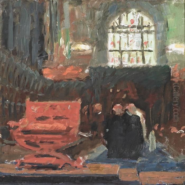 The Throne Inwestminster Abbey Oil Painting by Laurits Regner Tuxen