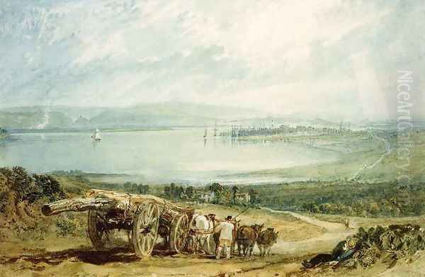 Poole, Dorset with Corfe Castle in the Distance Oil Painting by Joseph Mallord William Turner