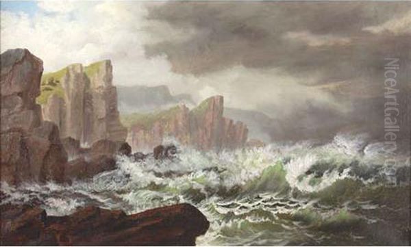 Rocky Coast 
Bears Signature 
James Tyler Oil Painting by James Gale Tyler