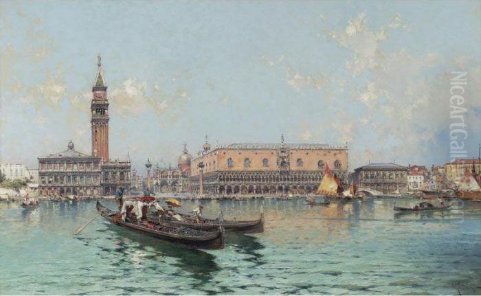 Grand Canal Venice Oil Painting by Franz Richard Unterberger