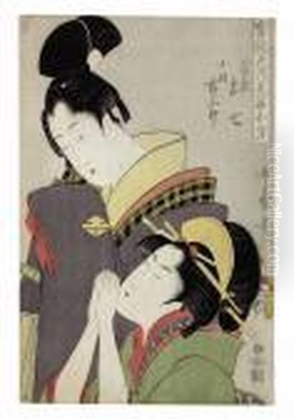 Yaoya Oshichi And Kosho 
Kichisaburo, From The Series Jitsu Kurabe Iro No Minakami (true Feelings
 Compared: The Founts Of Love) Oil Painting by Kitagawa Utamaro