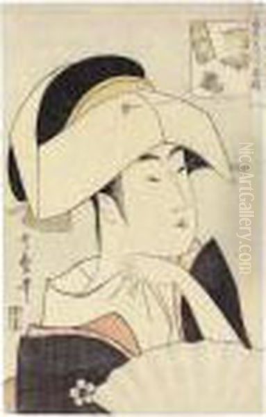 Tomimoto Toyohina, From The 
Series Komei Bijin Rokkasen (renownedbeauties Likened To The Six 
Immortal Poets) Oil Painting by Kitagawa Utamaro