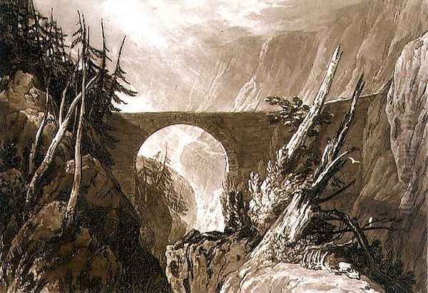 Little Devil's Bridge, from the Liber Studiorum, engraved by Charles Turner, 1809 Oil Painting by Joseph Mallord William Turner