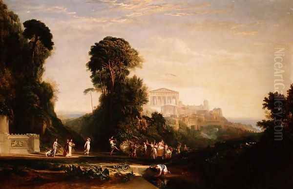 The Temple of Jupiter - Prometheus Restored Oil Painting by Joseph Mallord William Turner