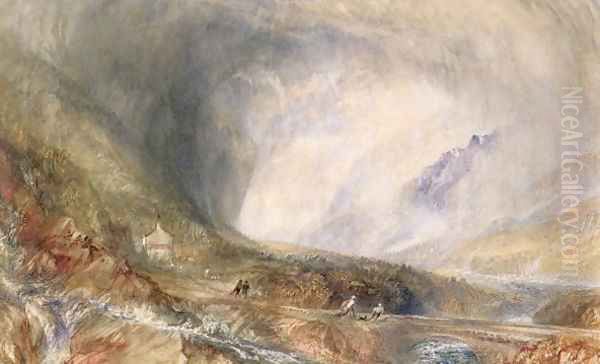 Storm in the Pass of St Gothard Oil Painting by Joseph Mallord William Turner