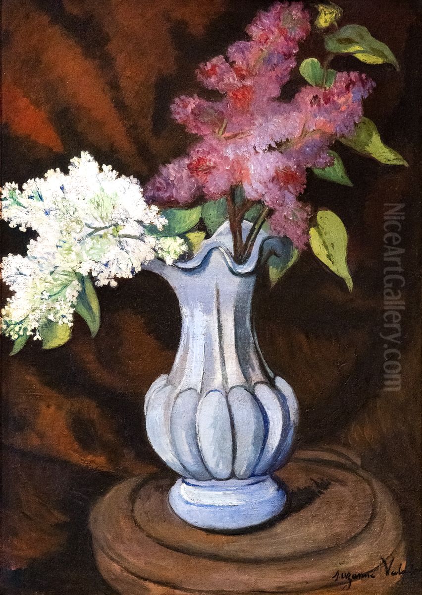 Vase Of Flowers Oil Painting by Suzanne Valadon