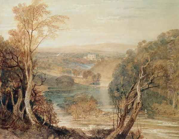 The River Wharfe with a distant view of Barden Tower Oil Painting by Joseph Mallord William Turner
