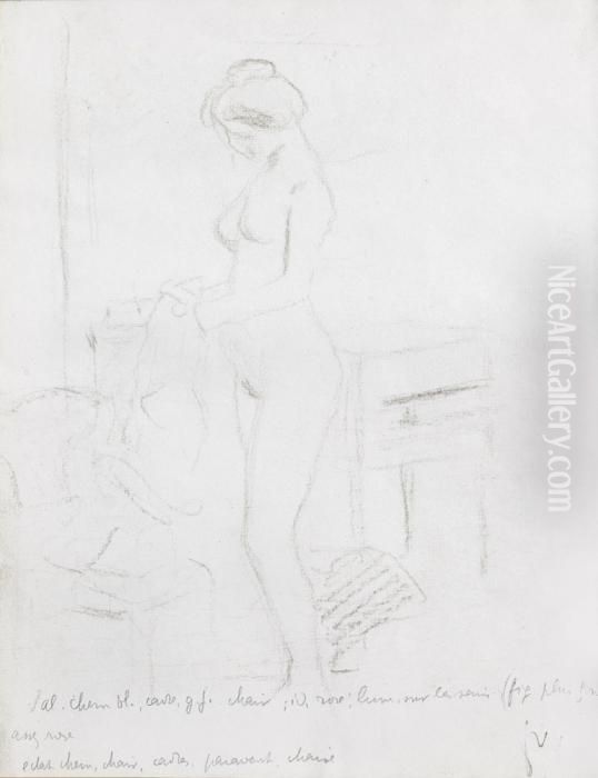 Femme Dans Un Interieur Oil Painting by Felix Edouard Vallotton