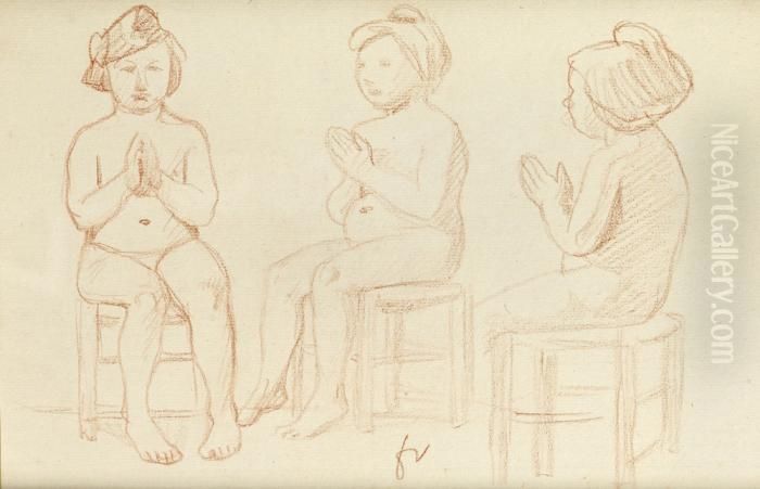 La Priere Des Enfants Oil Painting by Felix Edouard Vallotton