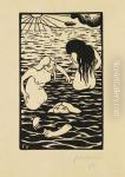 Les Trois Baigneuses. Oil Painting by Felix Edouard Vallotton