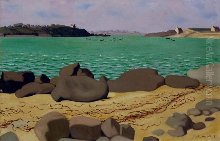 Rade De Ploumanach Oil Painting by Felix Edouard Vallotton