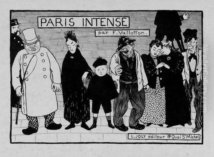 Paris Intense Oil Painting by Felix Edouard Vallotton